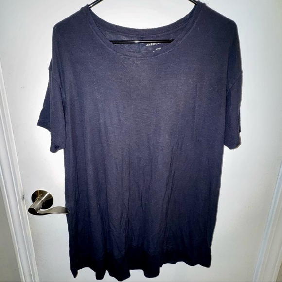 American Eagle Outfitters Charcoal Oversized Short Sleeve Tee - Picture 1 of 8